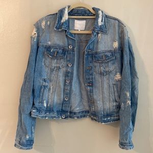 Zara Ripped Jean Jacket